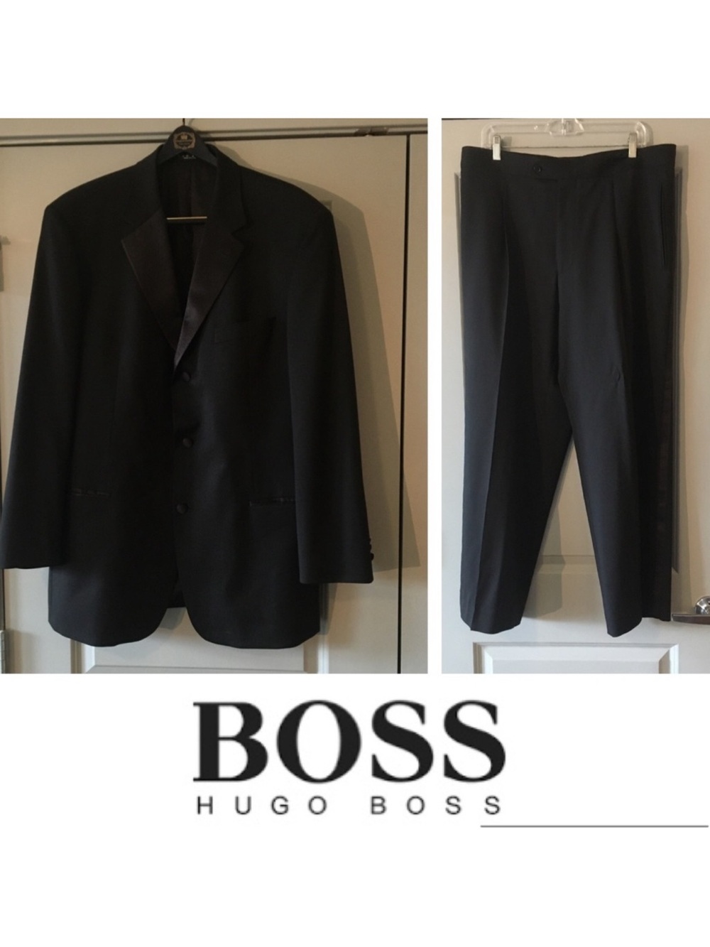 NEW* Hugo Boss Tuxedo "Baker/Jazz" 2-Piece Black 42R 36W NWOT 🇺🇸 Made in USA